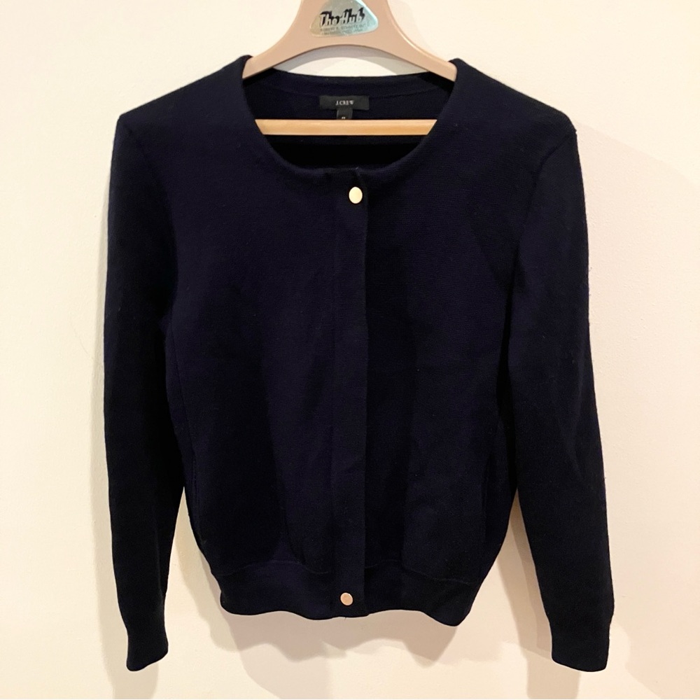 J. Crew merino wool zip sweater jacket - Navy - W Medium